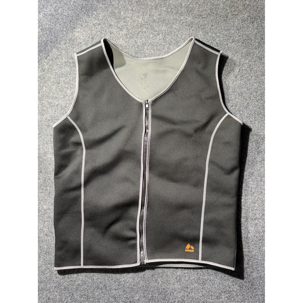 RBX X-Heat Mens Sauna Vest Black‎ Full Zip Workout Sweat Vest Size 2XL